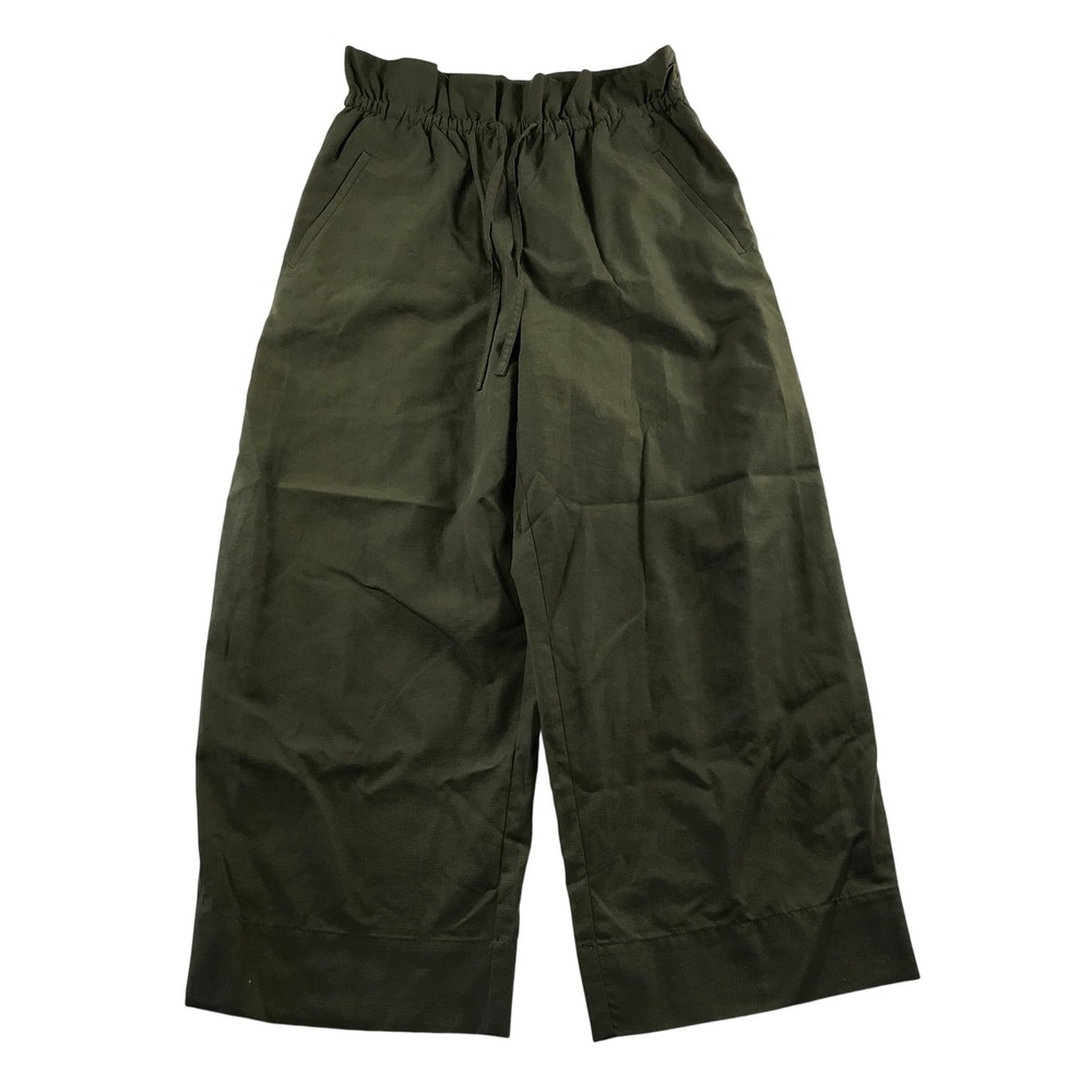 The Group by Babaton Olive Green Wide Leg Cropped Paperbag Pants Medium